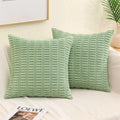 Axyaa Corduroy Striped Pillow Covers 45x45 - Boho Home Decor