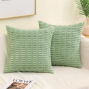 Axyaa Corduroy Striped Pillow Covers 45x45 - Boho Home Decor