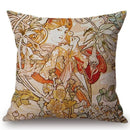 Axyaa Mucha Art Nouveau Cushion Cover Linen Pillowcase Gallery Home Decor