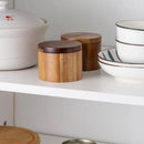 Axyaa Wooden Salt Cellar with Spoon and Swivel Lid
