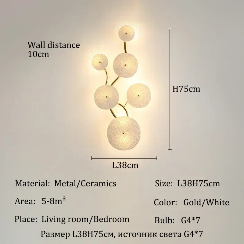 Axyaa Ceramic LED Wall Lamp: Modern French Luxury Design for Home Decor & Bedside Lighting