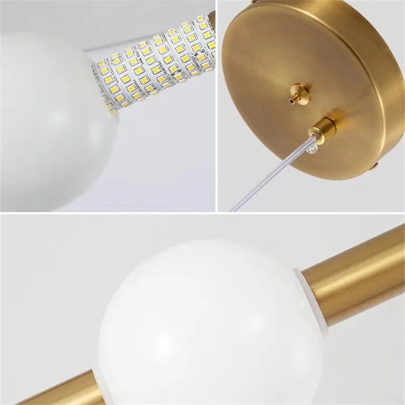 Axyaa Nordic Glass LED Globe Pendant Lamp - Post-Modern Design