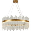 Axyaa Nordic Crystal Rod Round Chandelier - Modern Luxury Lighting for Living Room, Bedroom, Kitchen