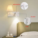 Axyaa LED Wall Lamps With Switch USB for Bedroom Living Room Hallway Decor