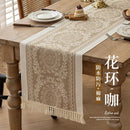 Axyaa Grey Coffee Zigzag Wreath Table Runner 13.7x72"
