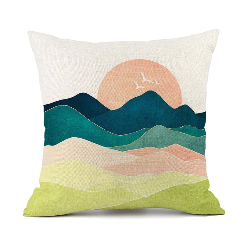 Axyaa Sunset Cactus Desert Cushion Cover - Home Decor Sofa Pillow Case