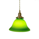 Axyaa Japanese Brass Pendant Lamp with Adjustable Wire in Green