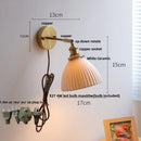 Axyaa Ceramic Copper LED Wall Lights with Pull Chain Switch for Bedroom Reading