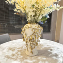 Axyaa Ceramic Gold Flower Vase for Model Room & Living Room Decor