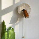 Natural Stone Wood Wall Lamp With Switch Sconce - Axyaa Bedside Reading Light