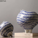 Axyaa High Footed Ceramic Vase for Art Flowers, Hydroponics, and Dried Floral Arrangements