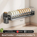 Axyaa Wall-Mounted Dish Drainer Rack with Multifunction Storage for Kitchen Bowls and Plates