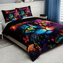 Axyaa Kitten & Mushroom Duvet Set - Soft & Breathable Bedding for Home & Dorm