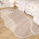 Axyaa Plush Cream Style Bedroom Rug: Irregular Shapes, Thick, Fluffy, Soft, Lounge Mat