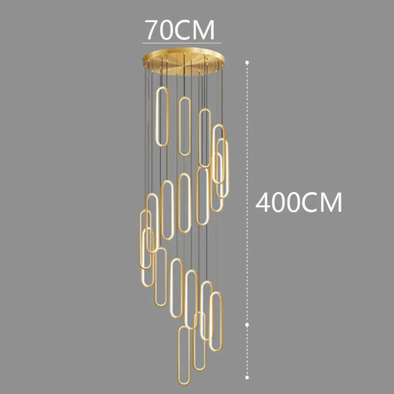 Axyaa Staircase Chandeliers: Modern LED Pendant Light Lamps for Living Room
