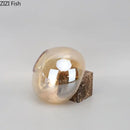 Brown Glass Vase with Marble Base for Modern Home Decor by Axyaa