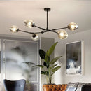 Axyaa Nordic LED Glass Chandelier: Modern Living Room Kitchen Pendant Lamp