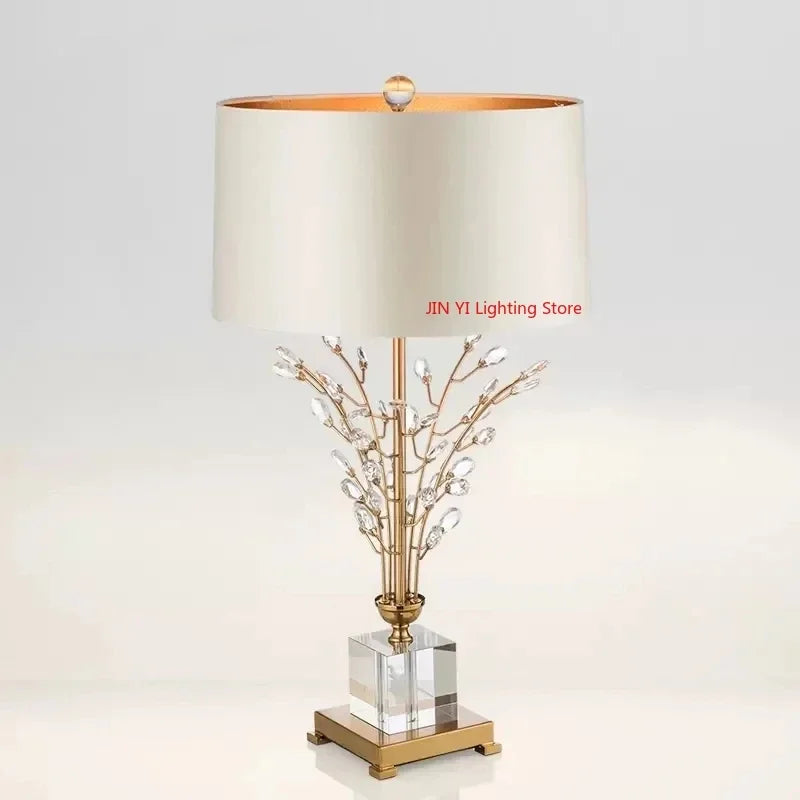 Luxury Crystal Tree Flower LED Bedside Lamp for Modern Living Room by Axyaa