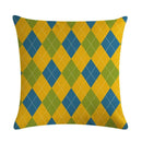 Axyaa Geometric Linen Cushion Cover: 45x45cm Pillowcase for Home Decor