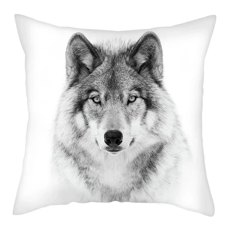Axyaa Wildlife Wolf Decorative Pillow Sleeve for Home and Office Décor