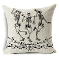 Axyaa Bone Cartoon Cushion Cover - Halloween Themed Decorative Pillow Case