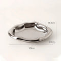 Axyaa Silver Ceramic Storage Tray for Home Decor and Organization