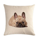 Axyaa Pug Pet Dog Pattern Cotton Linen Throw Pillow Cover for Home Decor