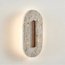 Axyaa Cave Stone Headboard with Wabi Sabi Aesthetics and Wall Lamp