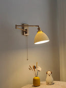 Axyaa Nordic Brass Swing Arm LED Wall Sconce for Bedroom, Living Room & Study