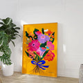 Axyaa Pink Floral Maximalist Art Poster - Modern Boho Print for Home Decor