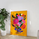 Axyaa Pink Floral Maximalist Art Poster - Modern Boho Print for Home Decor