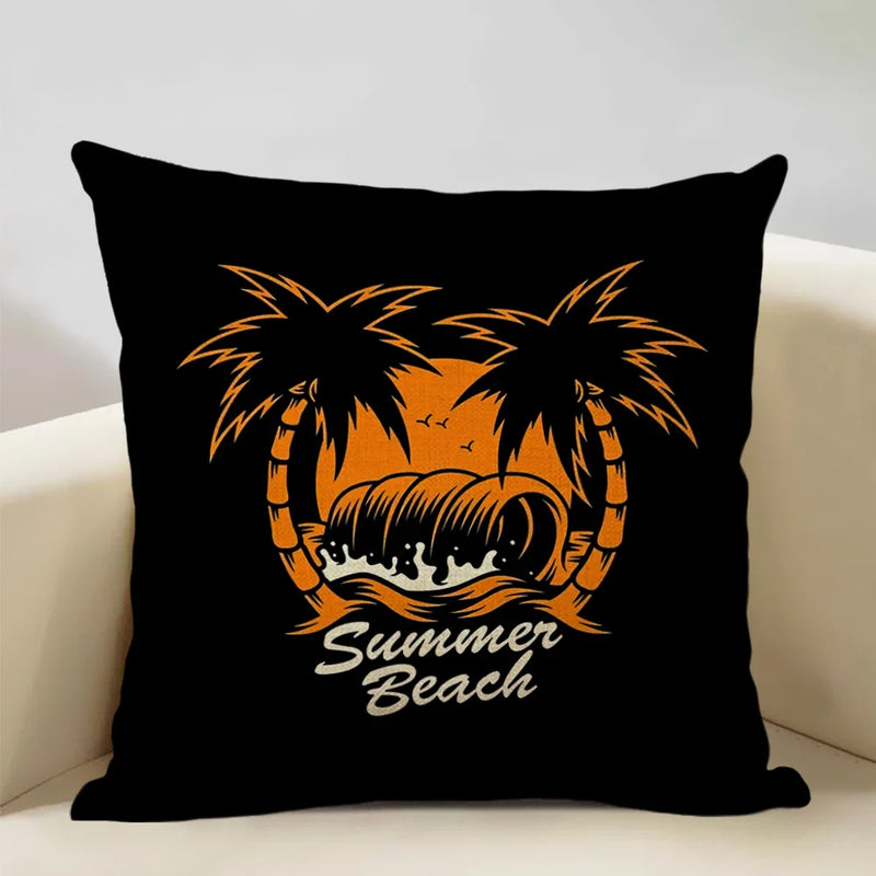 Axyaa Skull Head Pillow Cover Black Cartoon Design 45x45cm