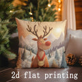Axyaa Christmas Reindeer & Ornament Pillow Covers for Home Decor