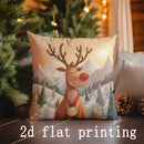 Axyaa Christmas Reindeer & Ornament Pillow Covers for Home Decor