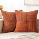 Axyaa Corduroy Patchwork Throw Pillow Cover - Boho Aesthetic Home Decor