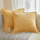 Axyaa Geometric Pattern Corduroy Cushion Cover for Soft Home Decor
