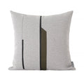 Axyaa Olive Green & Black Leather Stitching Square Pillow for Stylish Living Spaces