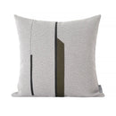 Axyaa Olive Green & Black Leather Stitching Square Pillow for Stylish Living Spaces