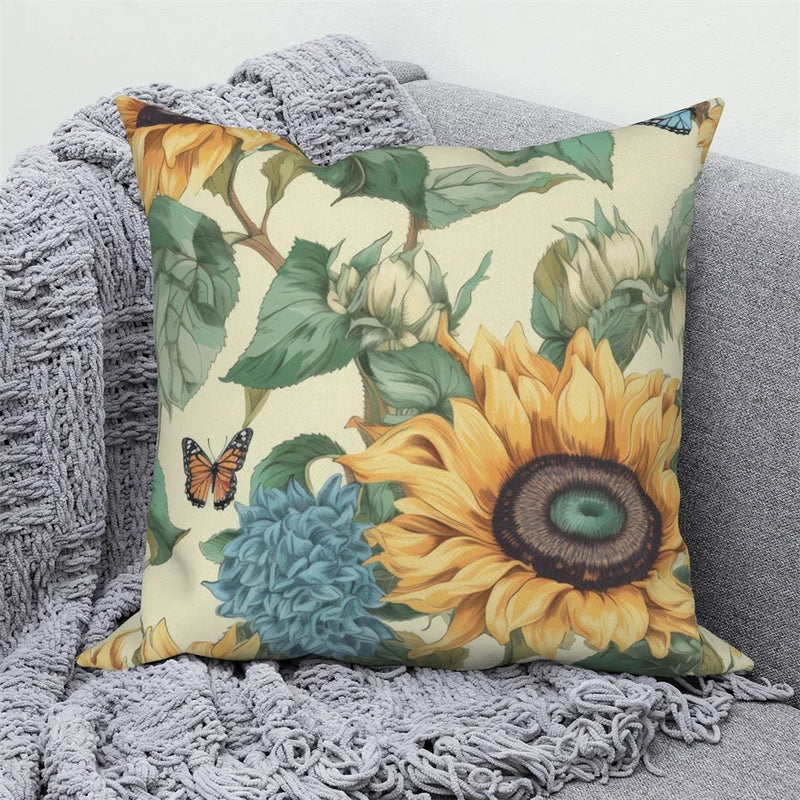 Sunflower Decorative Pillow Cover by Axyaa | Sofa, Car, Living Room Decoration