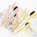 Axyaa Rose Gold Cutlery Set - 16-Piece Stainless Steel Dinnerware Flatware