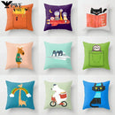 Axyaa Cartoon Animal Pillowcase: Office Car Seat Decor, Sofa Bedroom Cute Pillowcase