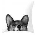 Axyaa Cute Cat Dog Pillowcase 45*45cm Bedroom Sofa Decor White Black Animal Pillowcase