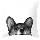 Axyaa Cute Cat Dog Pillowcase 45*45cm Bedroom Sofa Decor White Black Animal Pillowcase