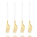 Axyaa Gold Fruit Cake Set: Mirror Stainless Steel Tea Fork, Snack Dessert, Small Salad Cutlery