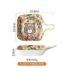 Axyaa Forest Animals Ceramic Baking Pan with Handle and Salad Bowl Set