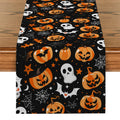 Axyaa Halloween Pumpkin Ghost Table Runner - Festive Farmhouse Decor