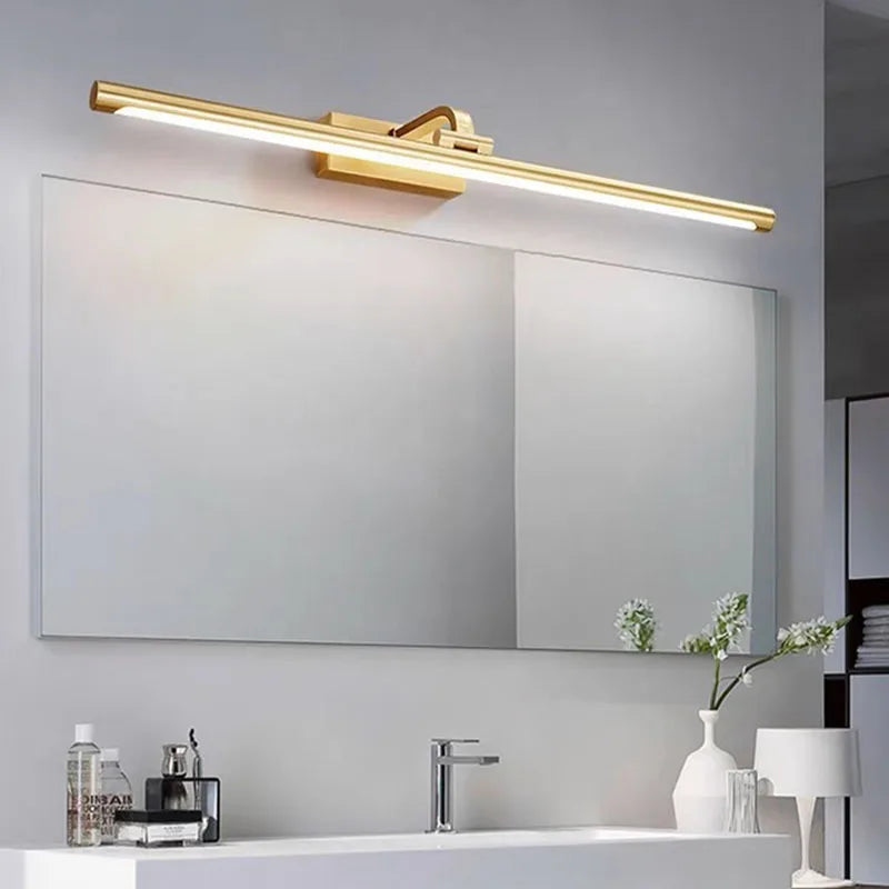 Axyaa Rotatable Gold Copper Wall Sconce for Bathroom Bedroom Lighting