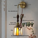 Axyaa Vintage LED Walnut Wood Wall Light with Pull Chain Switch