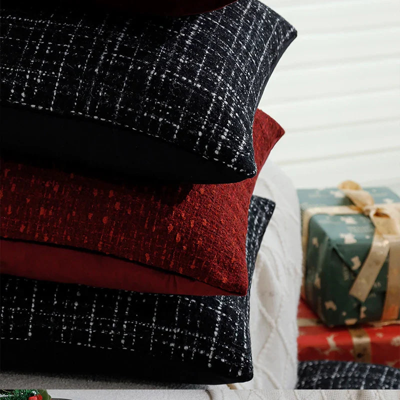 Axyaa Christmas Retro Black Pillowcase 45x45cm for Home Decor