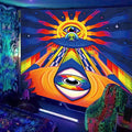 Axyaa Black Light Tapestry UV Reactive Wall Hanging Psychedelic Decor